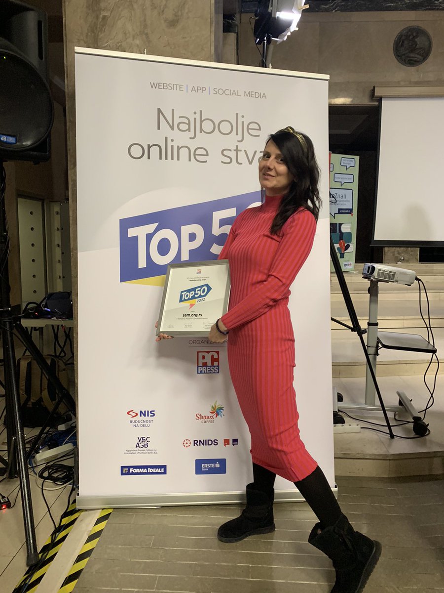 menadzerSAM's tweet photo. Veliko nam je zadovoljstvo da podelimo sa vama da se naš sajt https://t.co/ayCLFGkHiF našao među Top50 najboljih online stvari koje organizuje @PCPressRS i osvojio priznanje u kategoriji Poslovni i društveni servisi!
#news #ponosansam #managerSAM #awards https://t.co/YJKpBYg5Rg