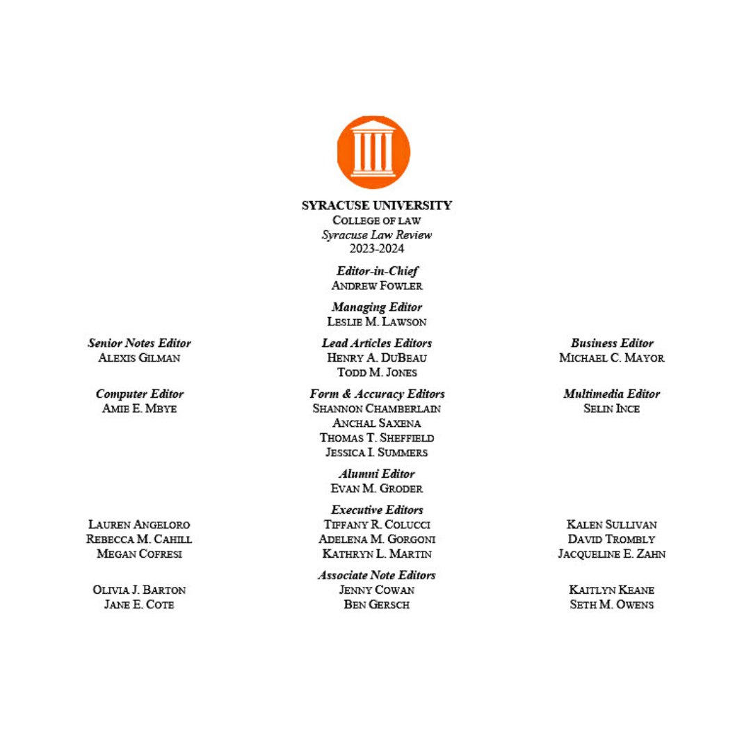 Syracuse Law Review tweet media
