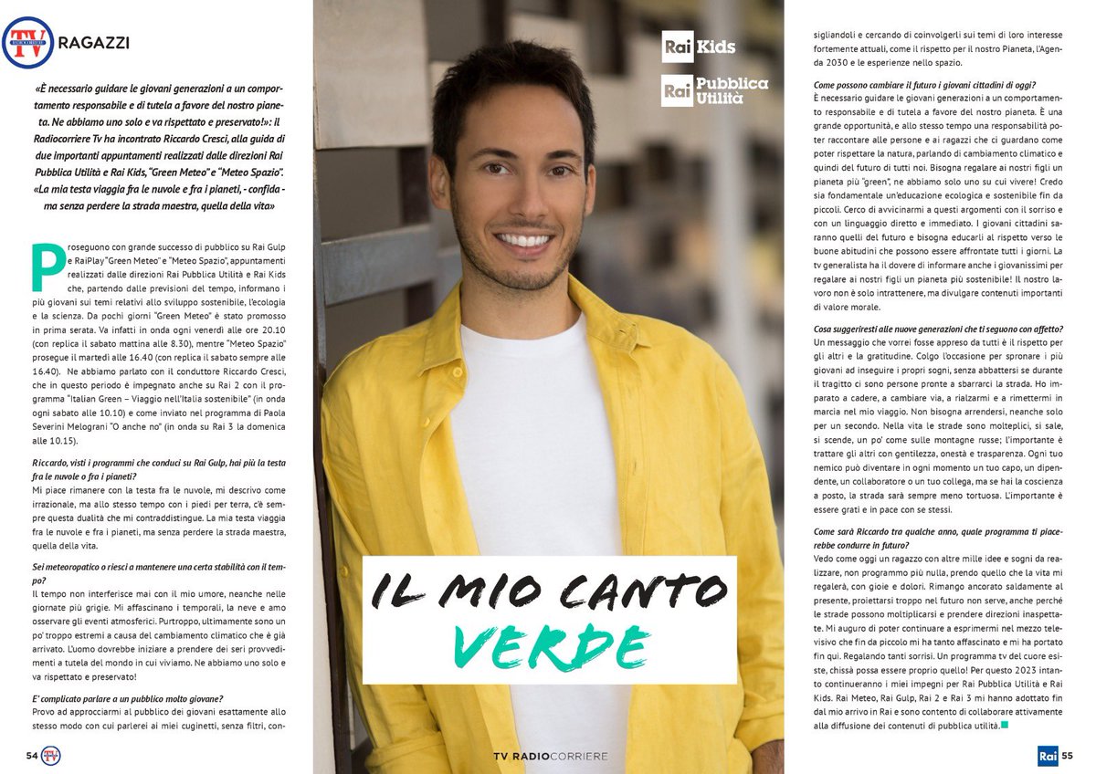 Grazie <a href="/RadiocorriereTv/">RadiocorriereTv</a>! 📺💚