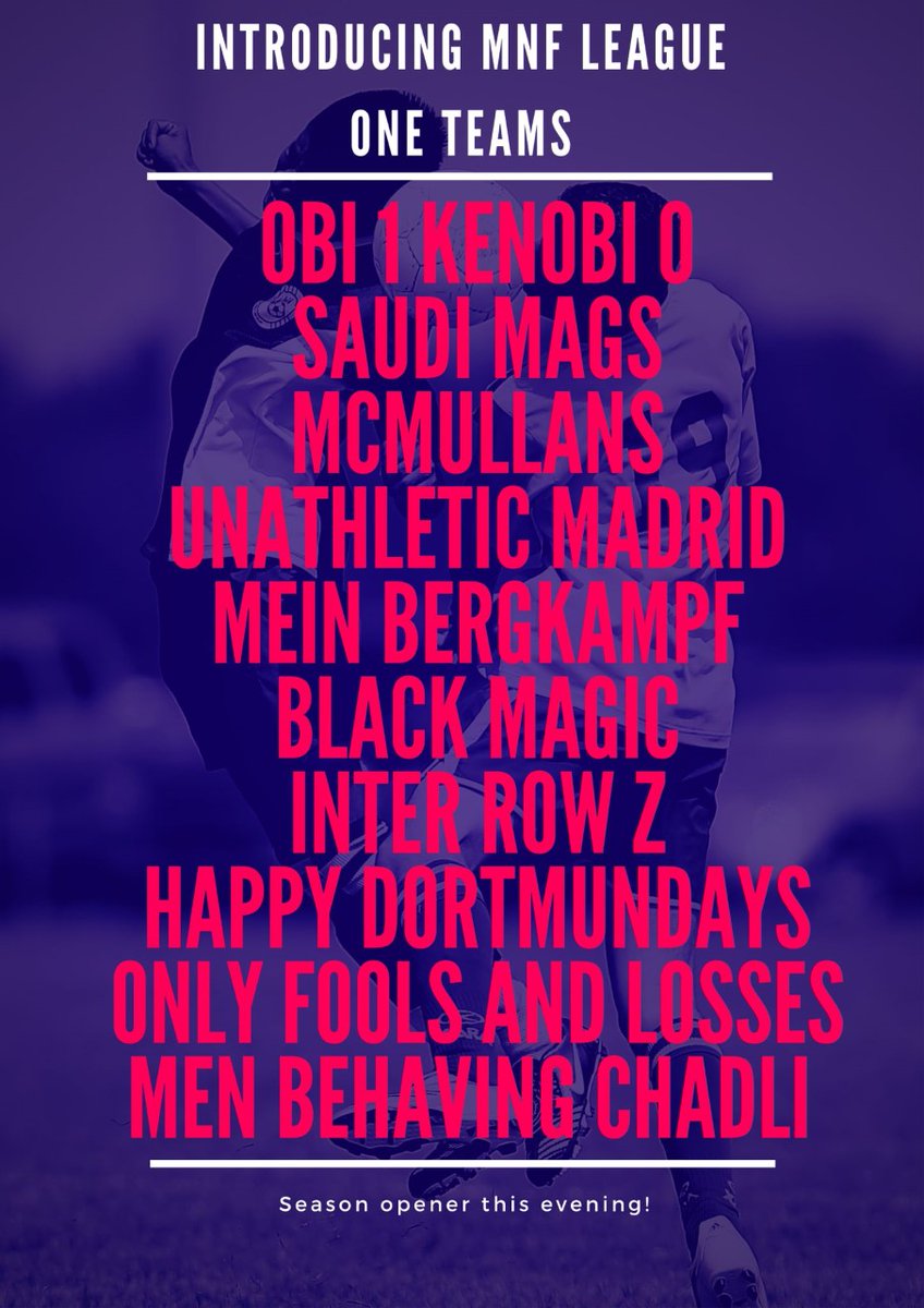 BarrowPulse's tweet photo. The new season of Monday night football starts this evening with a whopping 26 teams playing across 3 divisions!

all 3 divisions are going to be tight so we are in for a great season!

Want to get involved in our leagues?

Dm for more information! https://t.co/DY5Htic2I9