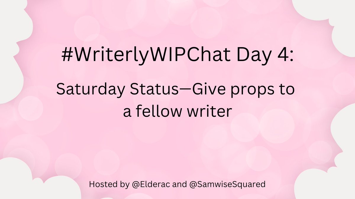 authortkkhan's tweet image. #WriterlyWIPChat D4 Give props to a fellow writer!

Shoutout to @ChandraSnicker, a talented writer who deserves recognition! Keep up the great work! 💪📝 #FellowWriterLove

@Elderac @SamwiseSquared