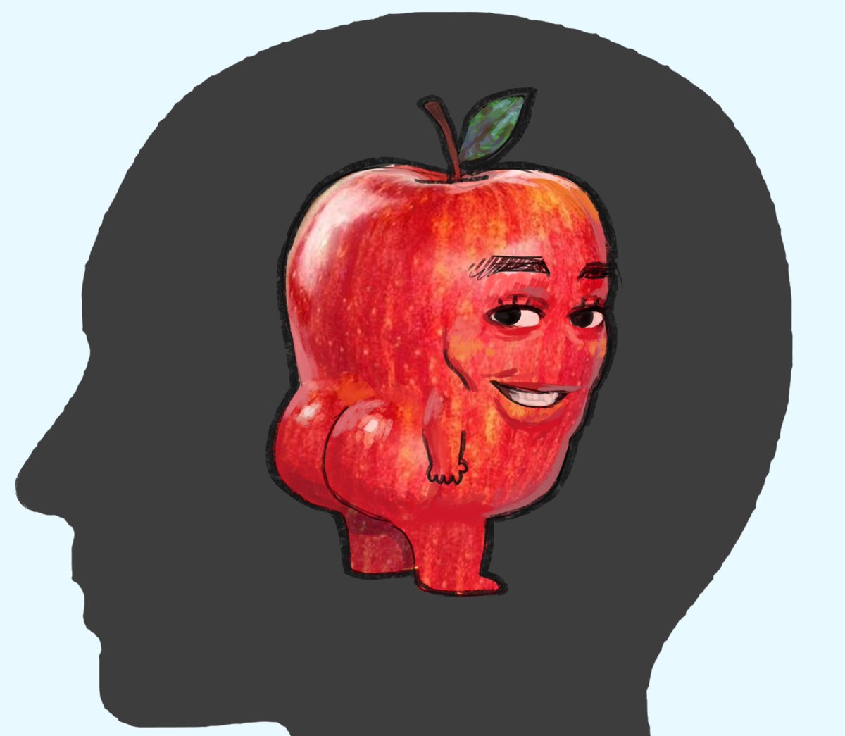 「my apple is looking me weird.  」|Wallace Piresのイラスト