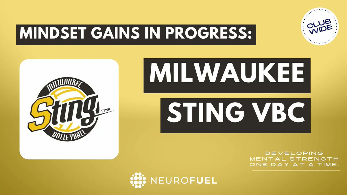 Milwaukee Sting, developing mental strength one day at a time. We are pumped to have you in the NeuroFuel family! <a href="/stingvb1988/">Milwaukee Sting 🏐</a> #NeuroFuelfam
