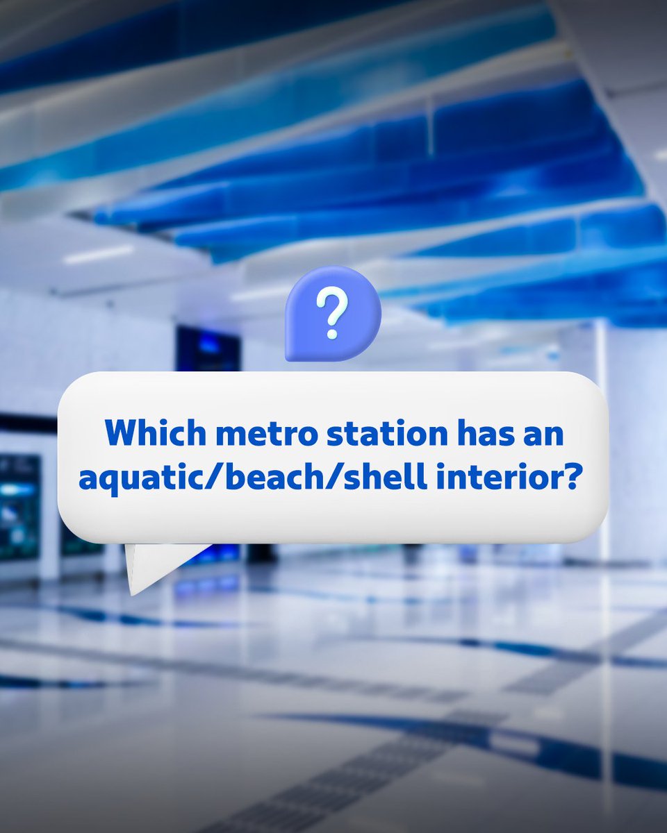 Test your knowledge and share your answer in the comments. Which #DubaiMerto station has an aquatic/beach/shell interior. Show us what you have!
#RTA #Dubai #PublicTransport