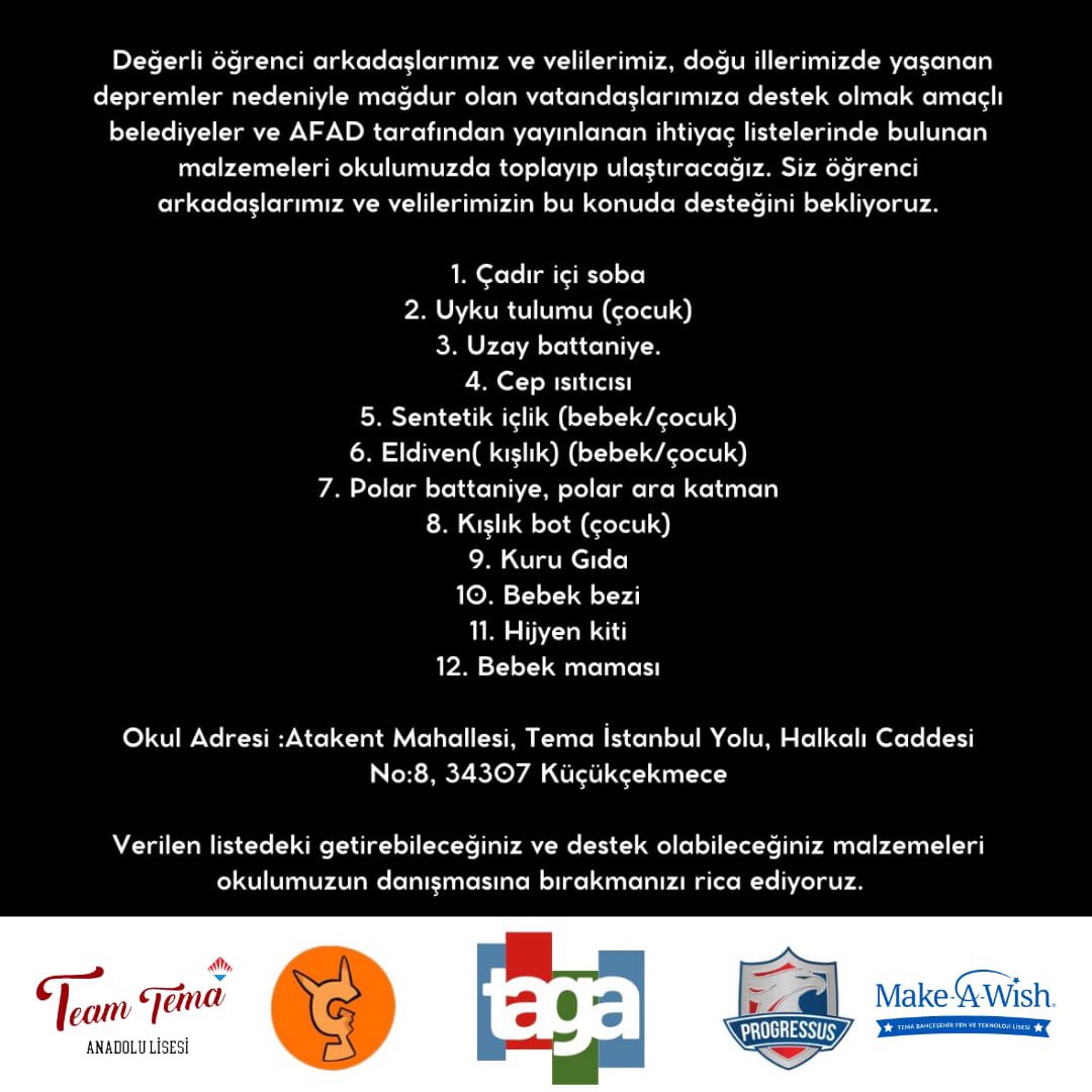 Depremzedeler için desteklerinizi bekliyoruz. Tekrar geçmiş olsun Türkiye!
#deprem #afad