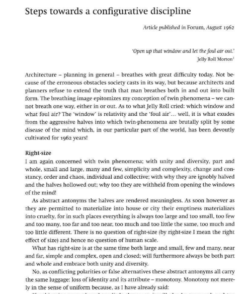 stirling_j's tweet photo. imo its pretty unbelievable that people talk about Dutch 'Total Football' without having read Aldo van Eyck's 1962 essay 'Steps Towards a Configurative Discipline'. https://t.co/vhAPCoKnKc