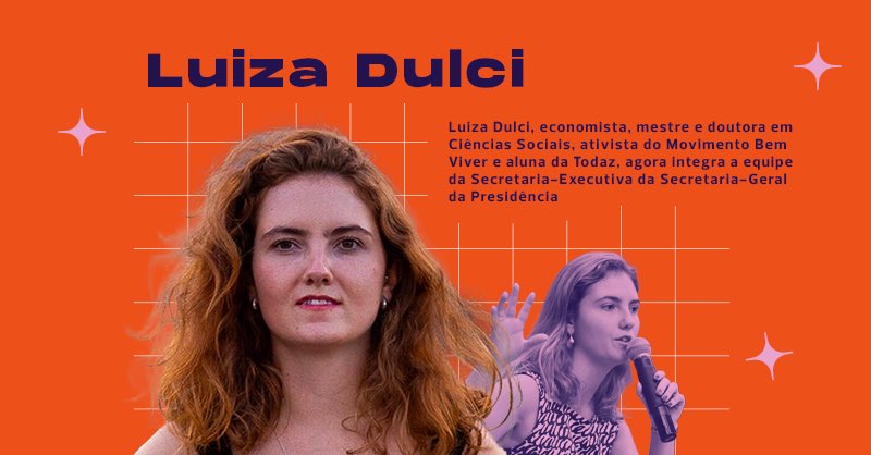 TodazP's tweet photo. A gente quase que explode de orgulho

@luizadulci divulgou em suas redes que será assessora da Secretaria-Executiva da Secretaria-Geral da Presidência. A pasta é responsável pela articulação das demandas populares com o Governo Federal +

#AlunasTodaz #MulheresNaPolitica https://t.co/x5dk2abR1b