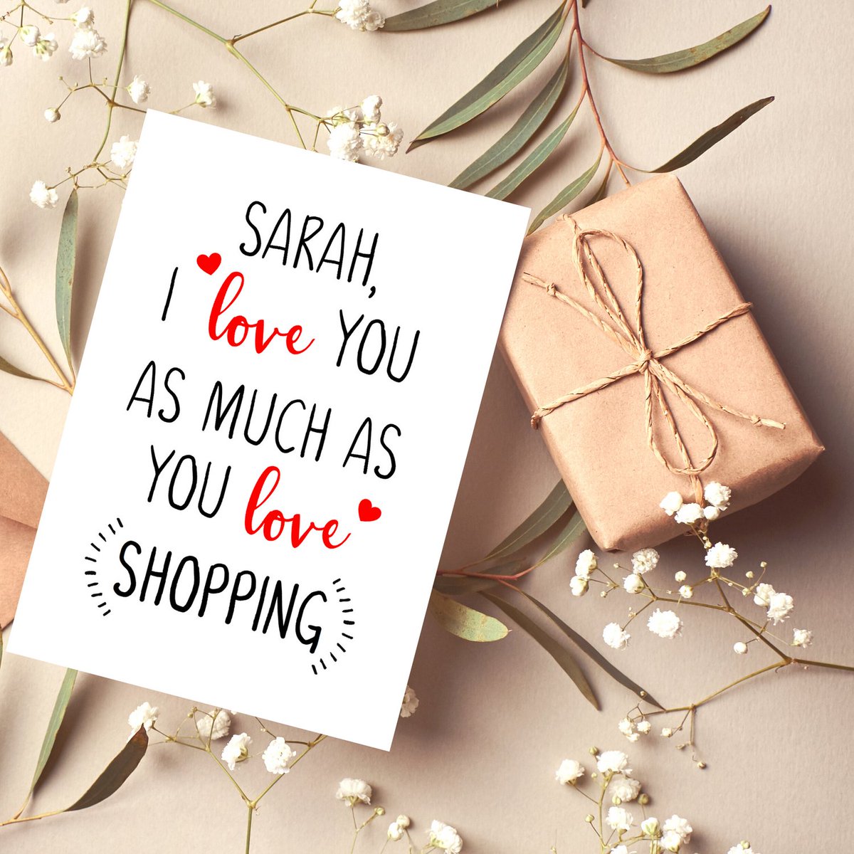 These personalised valentines day cards come with the words at the top and bottom of the card changed to say whatever you'd like. 
#personalisedgreetingscard #valentinescard #valentinesdayideas #valentinesgifts #greetingscards #personalisedcard #Iloveyoucard