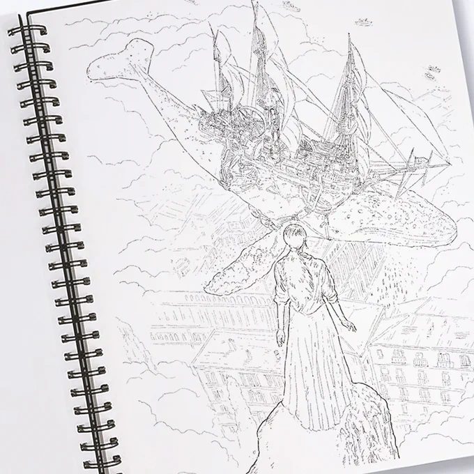 New stuff in progress, #whale over the city, colored version is coming soon! #fish &amp; #ships 
