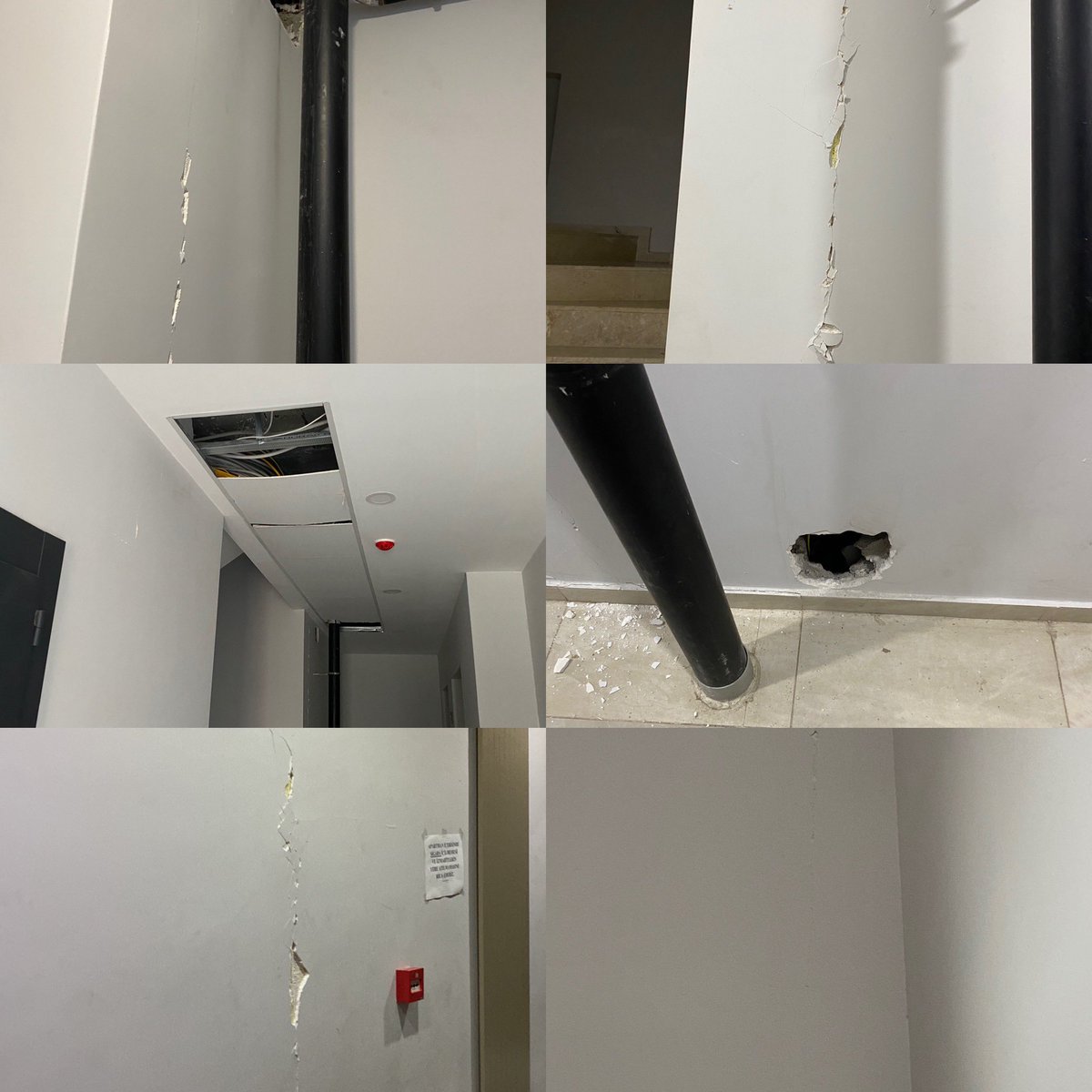 Kaldığım apartman hali bu şekilde bir sürü apartman ağır hasarlı girmeyelim evlerimize #adana #deprem