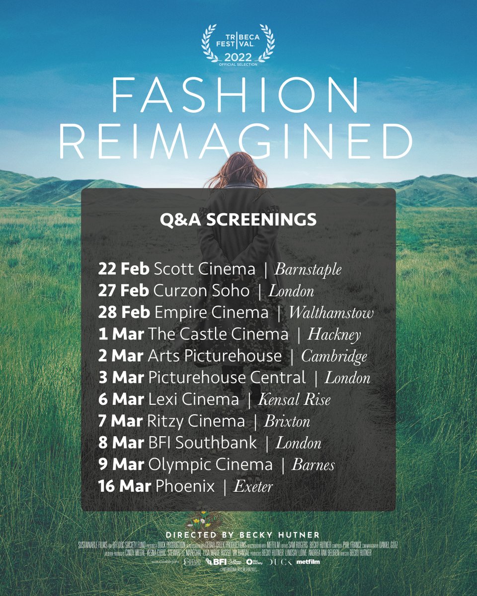 #FashionReimagined is heading out on tour - catch Q&amp;A events across the country and find out whether #SustainableFashion can really be made from field to finished garment.
🎟️ metfilmdistribution.co.uk/fashion-reimag…