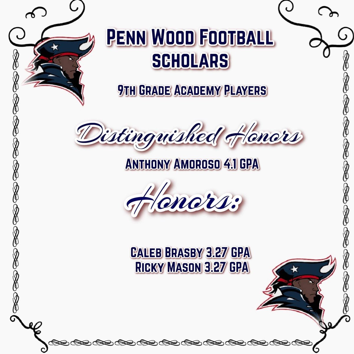 CoachTBrooks's tweet photo. Congratulations to our Freshman Athletes Keep up the Good Work! #wegettingbetter #ironsharpensiron⚔️🏈🎓 https://t.co/iPNoBwmTqA