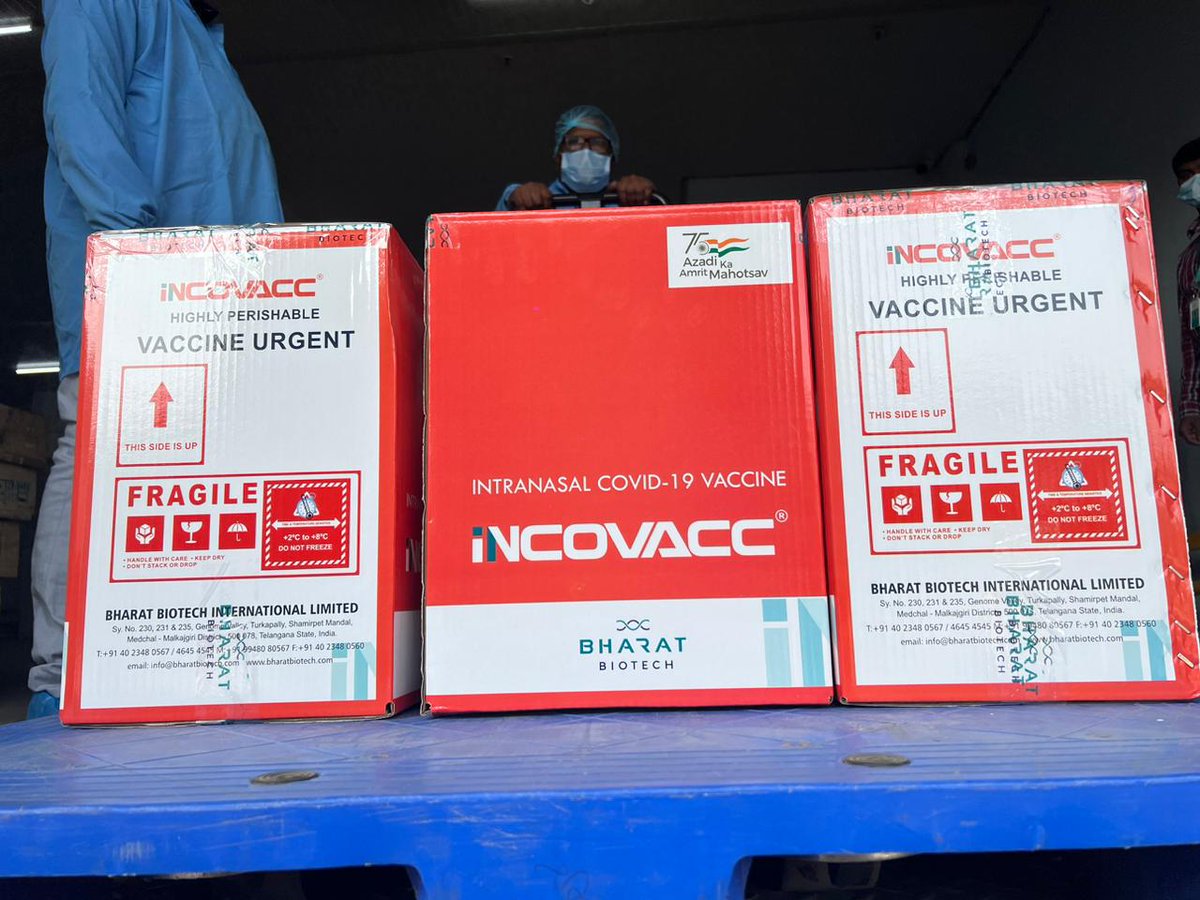 BharatBiotech's tweet image. The first shipments of #iNCOVACC being dispatched to various locations across #India. 

A moment of pride and accomplishment for team @BharatBiotech.

#bharatbiotech #nasalvaccine #COVID19 #Covid #CovidVaccine #covid #worldsfirstnasalvaccine #innovation #leadinnovation
