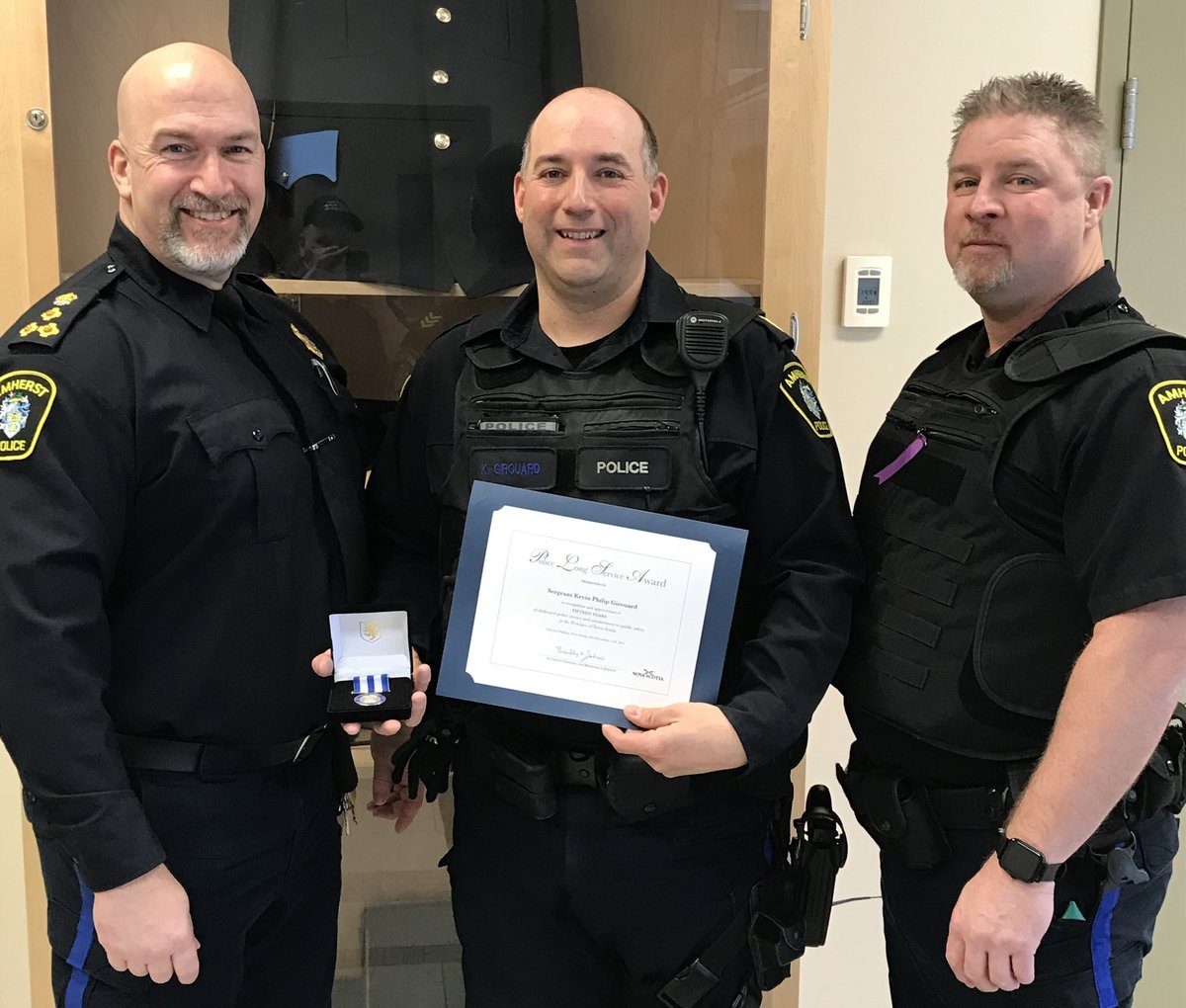 Congrats to Sgt Kevin Girouard on receiving his Provincial 15 Year Long Service Medal.