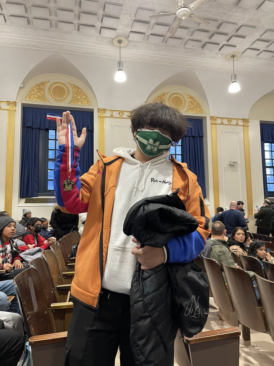 MS_582's tweet photo. Congratulations to Tommy, Jorge, and M.S. 582 alumni Yaniel on taking home medals at this weekends Chess Tournament! #MS582 #Chess #GoBulldogs https://t.co/PVGQ2YKfpZ