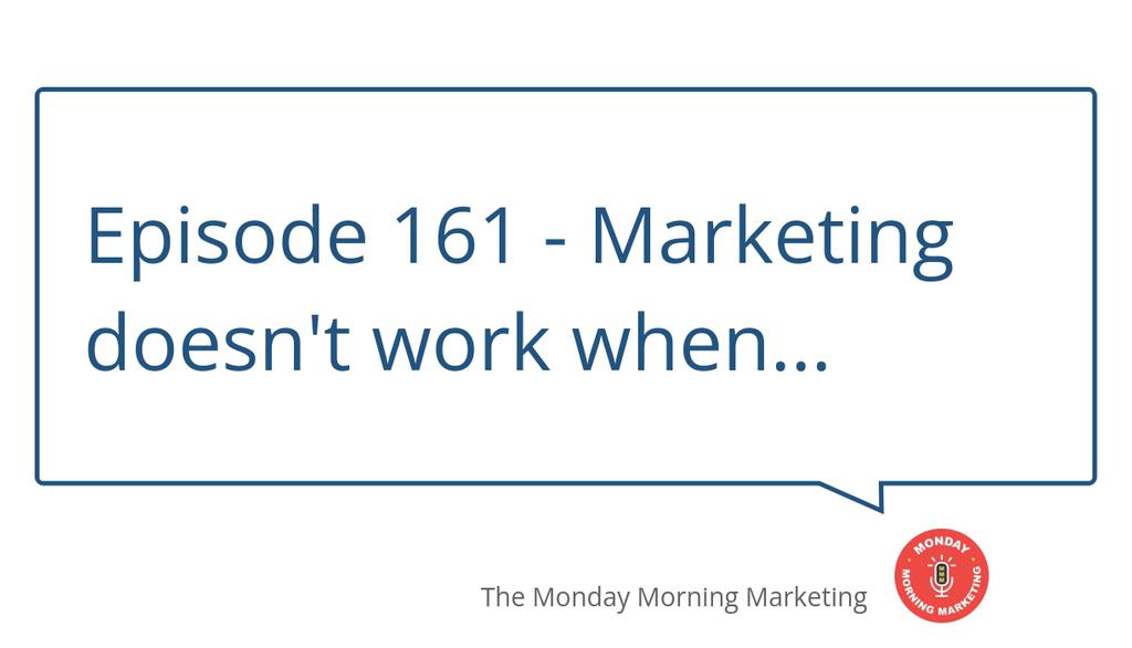 Are you using Social Media or Media Social? Maybe we use our platforms too much like a broadcasting tool.  Listen in for other tips.

Episode 161 - Marketing doesn't work when...
▸ lttr.ai/70eo

<a href="/STOMPSMTraining/">Melanie Boylan</a>
<a href="/IPAGroupEn/">IPA Group</a>

#podcast #marketing