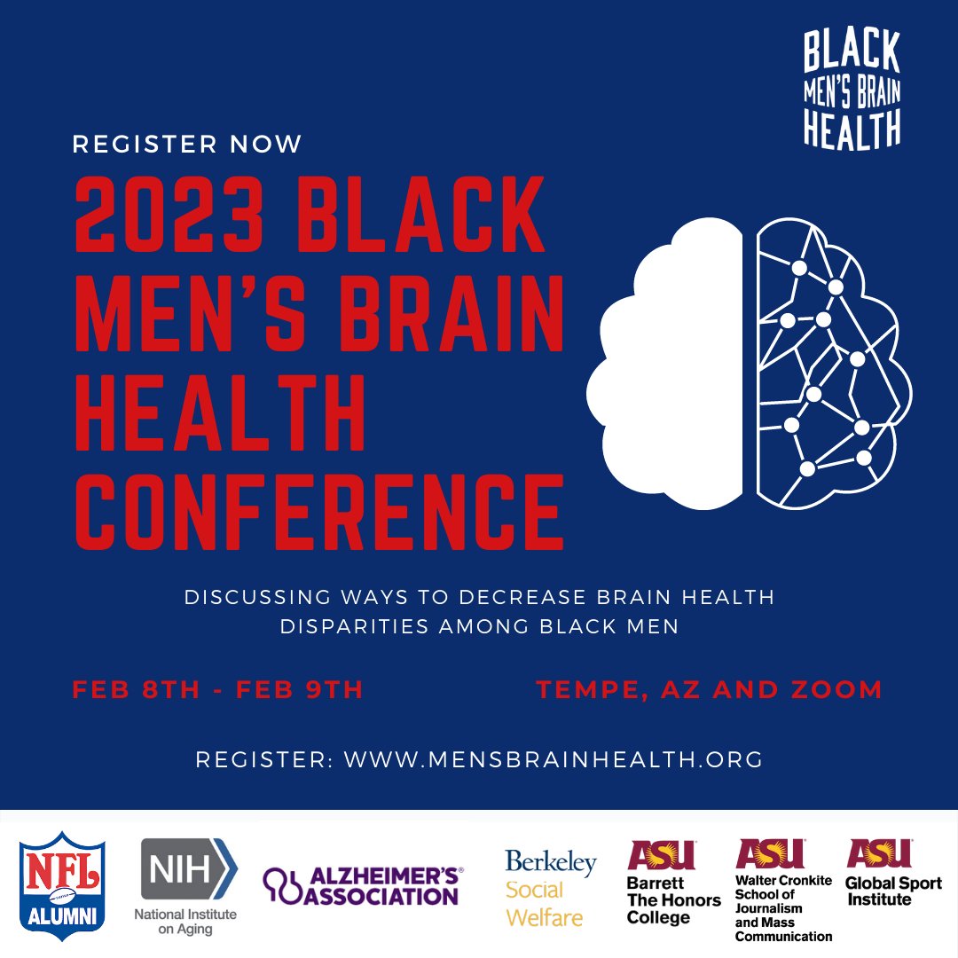 alzassnnj's tweet photo. We're joining our national partner @NFLAlumni for @BrainHealth4Men’s Black Men's Brain Health Conference. Register for free to attend online as we discuss representation in research and reducing brain health disparities. https://t.co/4Se6tcobuK #BMBHC #ENDALZ https://t.co/JXWv93viX6