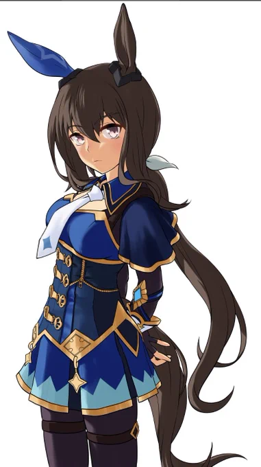 【色塗り途中】影つけちう。逆光にするとアヤベさんらしくなる #ウマ娘プリティーダービー  #アドマイヤベガ 
