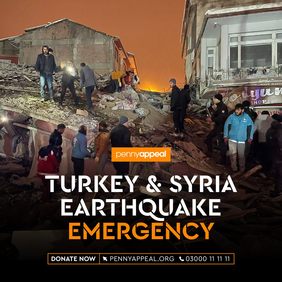 pennyappeal's tweet photo. Three deadly earthquakes in Turkey have killed over 1,500 people across Syria and Turkey - this is the worst earthquake to hit the region in a century! 😢 

We are on the ground with our partners providing emergency aid 🚨 

PLEASE DONATE NOW:
https://t.co/emwfCRsuUY https://t.co/Fw5xNNben4