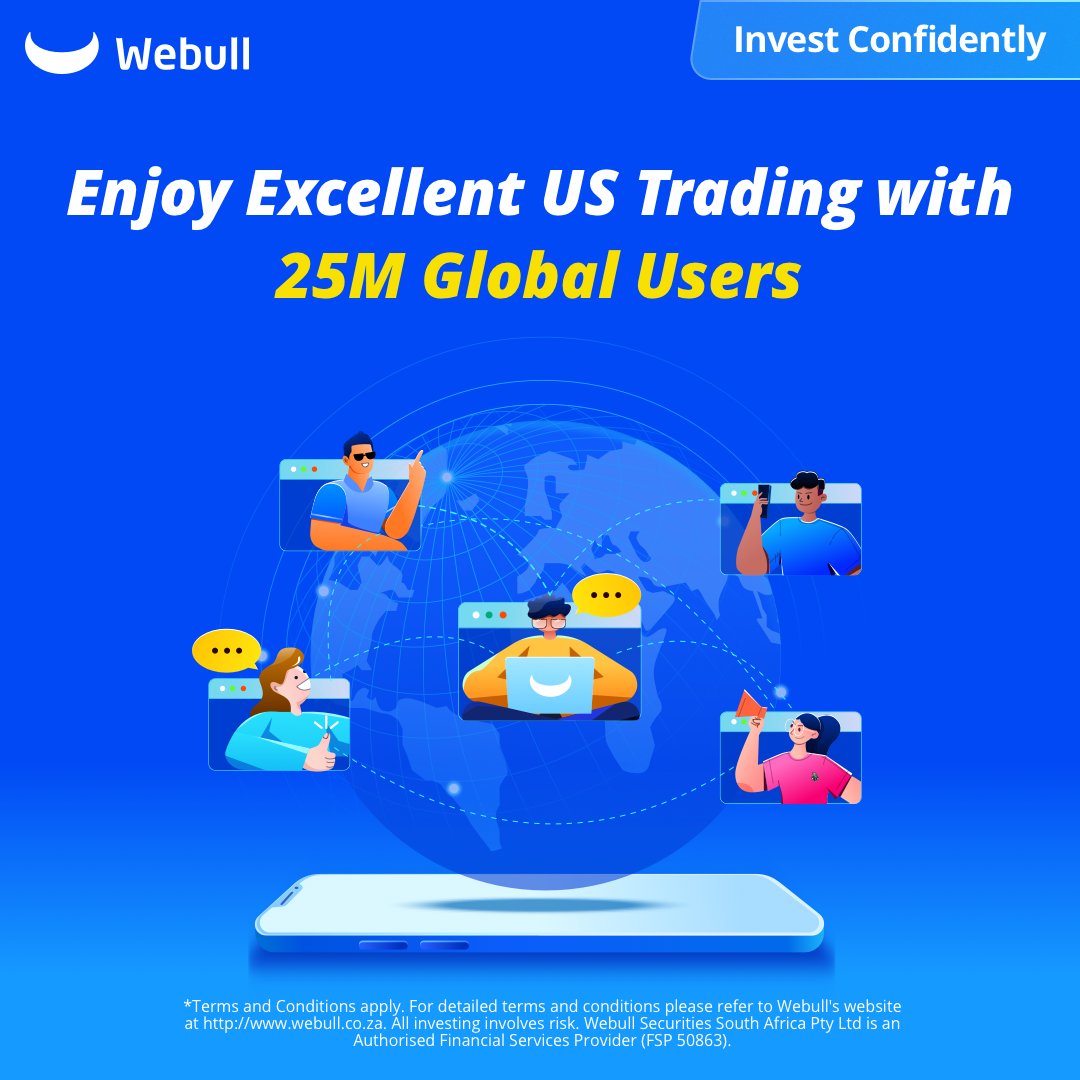 Why we are chosen by 25M users worldwide? Join us to find your answer.

[Welcome Offer] webullza.onelink.me/JN1U/nlcyog7k

*Terms and Conditions apply. All investing involves risk. Webull SA is an authorised FSP -  50863.

#webull #usstock #usmarket #welcomeoffer