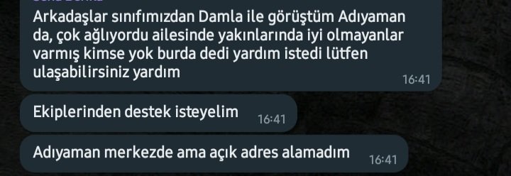 melisadlklc's tweet photo. @haluklevent @AFADBaskanlik @AFADAdiyaman https://t.co/Cxv1pfcOJ3