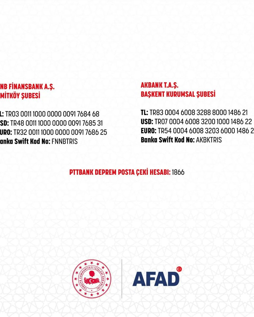 Ülkemizde yaşanan deprem felaketini derin üzüntü ile takip ediyoruz, hayatını kaybedenlerin yakınlarına başsağlığı, yaralılara şifalar diliyoruz..... Afet yardım kampanyasına paylaştığımız resimlerdeki bilgilerden destek olabilirsiniz....