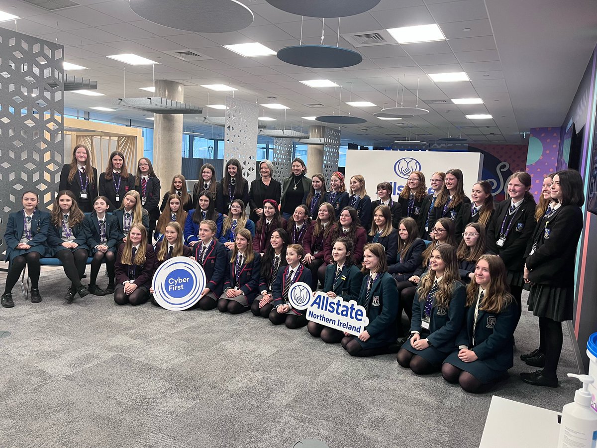 Three of our year 9 pupils who represented <a href="/assumptionlive/">Assumption Grammar</a> at the NCSC CyberFirst Girls’ Competition on Saturday at <a href="/AllstateNI/">.</a> HQ.
Pictured are Maggie Mae McClemont, Anya Smyth and Caoimhe Hardy. Well done to them and their teacher, Mrs Gordon.