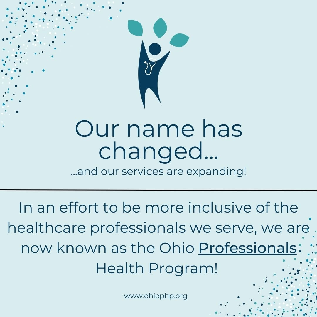 OhioPHP's tweet photo. Breaking news! We have a new name! We look forward to the future as the Ohio Professionals Health Program. 

#ohiophp #healthcare #helpthehealers https://t.co/AOW1x2ygMs