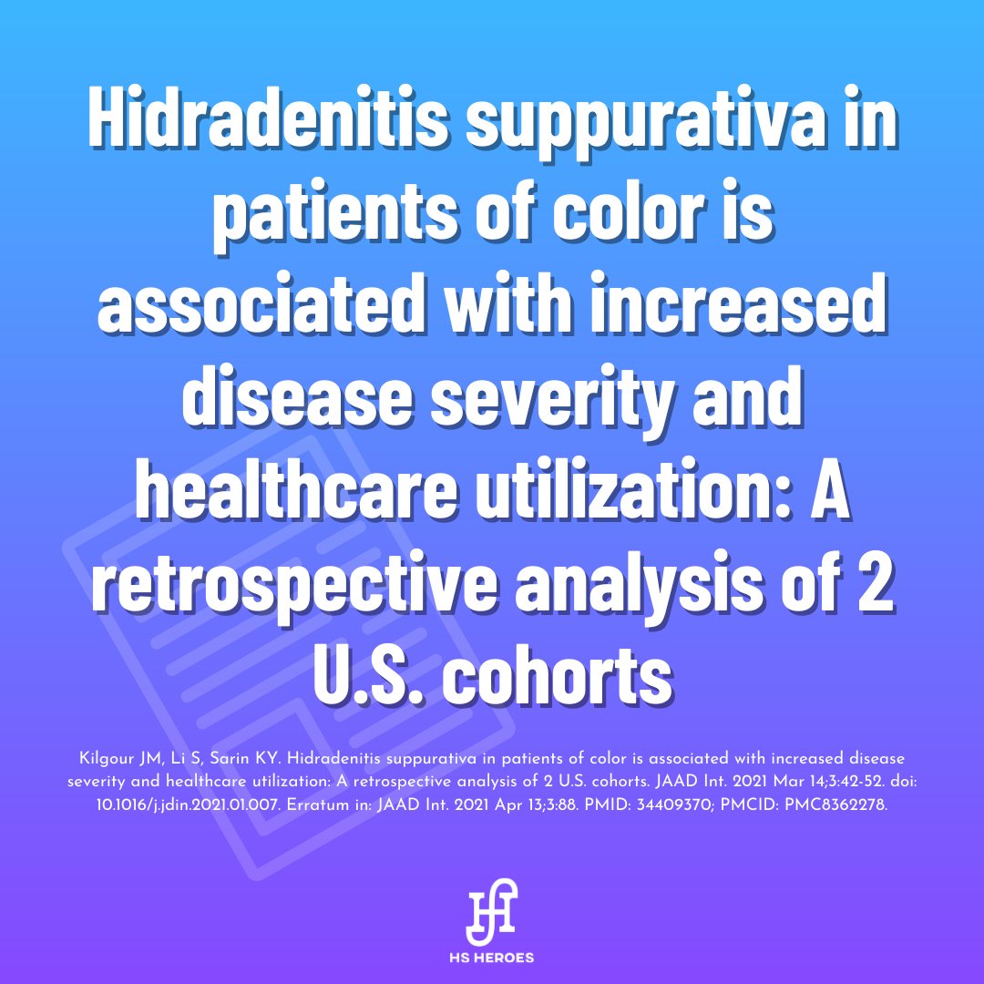hsheroesca's tweet photo. https://t.co/RSNgNMj6KP
#HSHeroes #HidradenitisSuppurativa #Dermatology #Skin #Hidradenitis #HS #Community #Article #Research #RealWorld #Information #Education #AcneInversa #PatientsOfColor #SkinOfColor #SkinOfColour #DiseaseSeverity https://t.co/vxV8PvwTdK