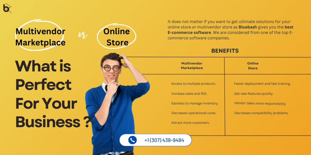 BlueBashCo's tweet photo. Multivendor marketplace or online store: What is perfect for your business?
.
💻 - https://t.co/M378IJCJY4
.
📞 - +1(307) 438-9484 | 📩 - sales@bluebash.co
#multivendor #onlinestore #singlevendor #marketplace https://t.co/hoCBb066Va