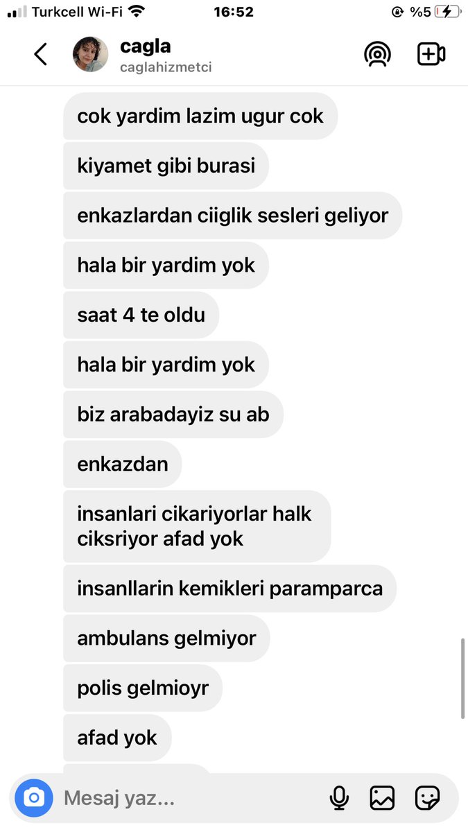 ugurhersek's tweet photo. Arkadaşım Çağla Hatay’da, yardım istiyor. AFAD ve ambulans gelmiyormuş, insanlar kaderlerine terk edilmiş durumdalar.
Lütfen sesini duyun!
@caglahizmetci 

#deprem #Turkey #Konya #samsun #sanliurfa #depremhatay #ACİL #SONDAKİKA https://t.co/ukEDkVH70f