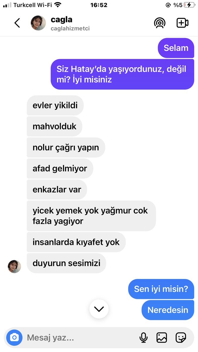 ugurhersek's tweet photo. Arkadaşım Çağla Hatay’da, yardım istiyor. AFAD ve ambulans gelmiyormuş, insanlar kaderlerine terk edilmiş durumdalar.
Lütfen sesini duyun!
@caglahizmetci 

#deprem #Turkey #Konya #samsun #sanliurfa #depremhatay #ACİL #SONDAKİKA https://t.co/ukEDkVH70f