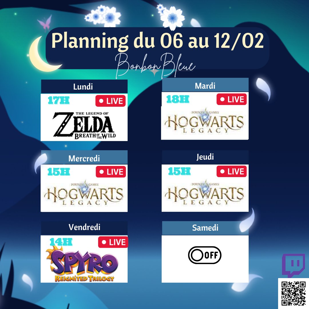BleueBonbon's tweet photo. Planning de la semaine
https://t.co/Crgo7blwmI https://t.co/3WcB48h8Lq