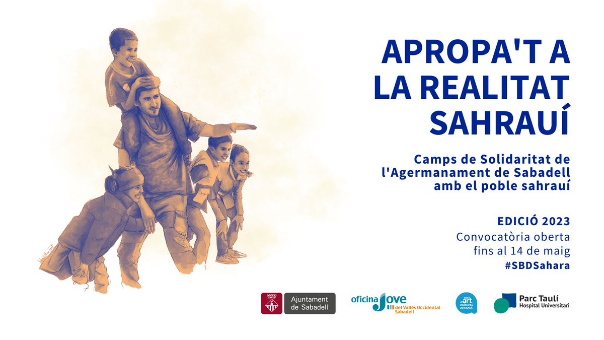 Vols conèixer de primera mà la lluita i la cultura sahrauí? 🇪🇭

Si ets un/a jove compromesa i vinculada a les arts o el lleure educatiu, participa dels #CampsdeSolidaritat

I si ets un/a professional de la medicina amb interès en la #cooperació, forma part de la comissió mèdica