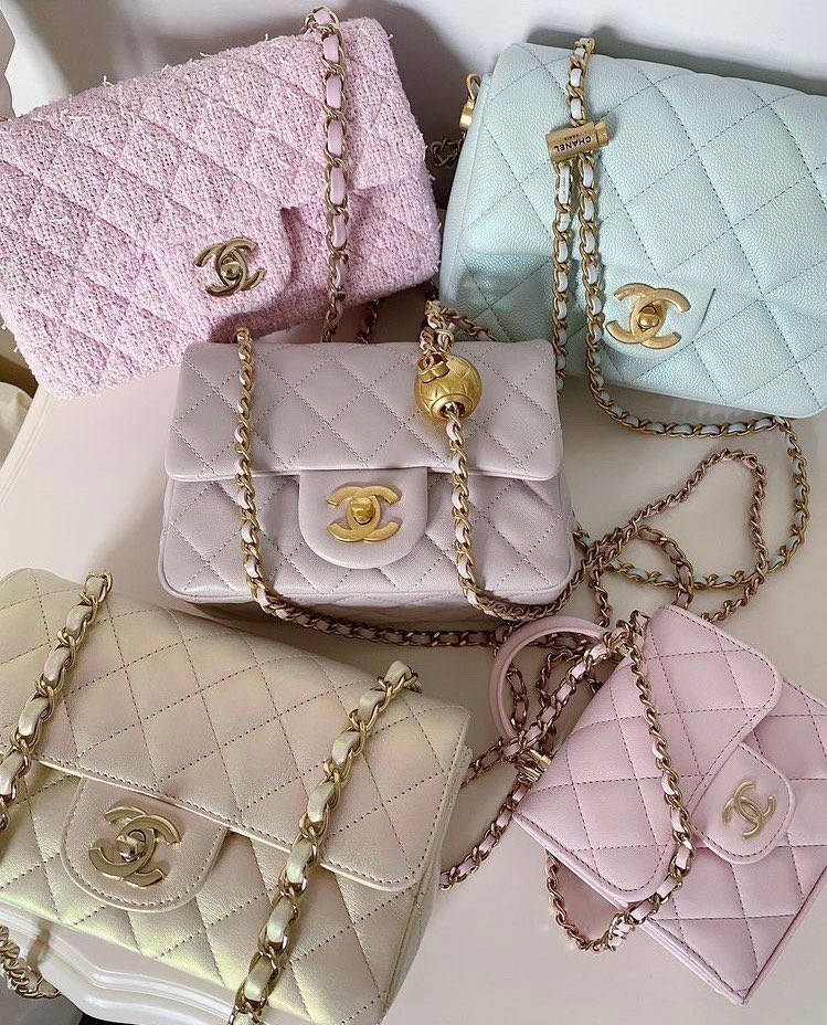 👜 on X: pastel chanel bags  / X