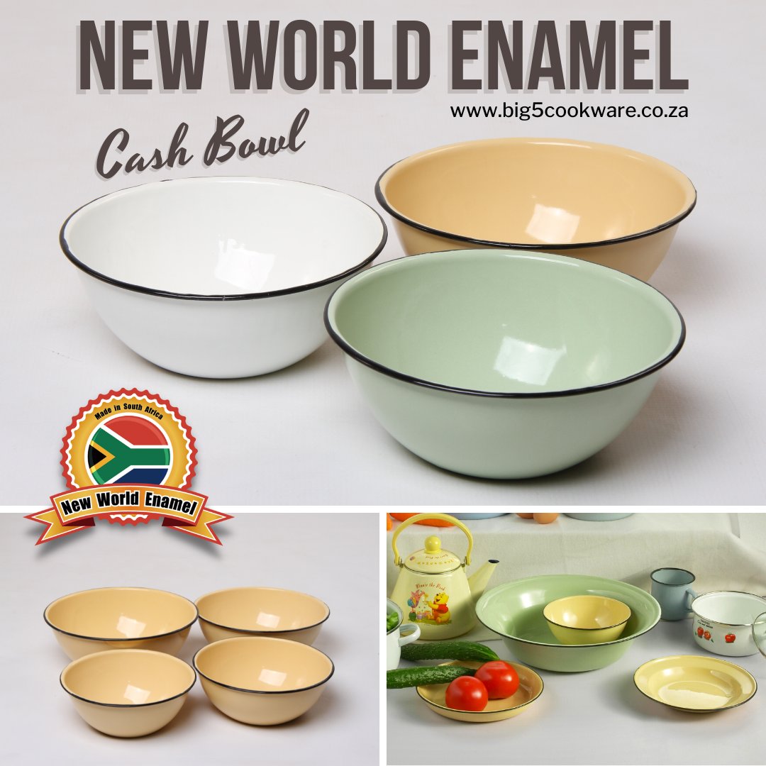 New World Enamel Cash Bowl
Shop Now, big5cookware.co.za/products/nwcb
100% made in South Africa.
Perfect for family-style serving at the table.
#big5cookware #newworldenamel #NewWorldEnamelware #enamelbowl #enamelware #saladbowl #servingbowl #bowl #madeinsouthafrica #southafrica #outdoors