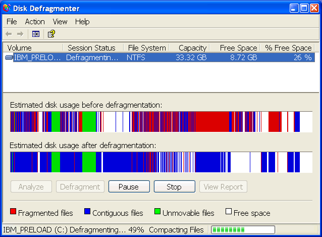 RetroTechDreams's tweet photo. Windows XP Disk Defragmenter https://t.co/TcBEy0ZpV3