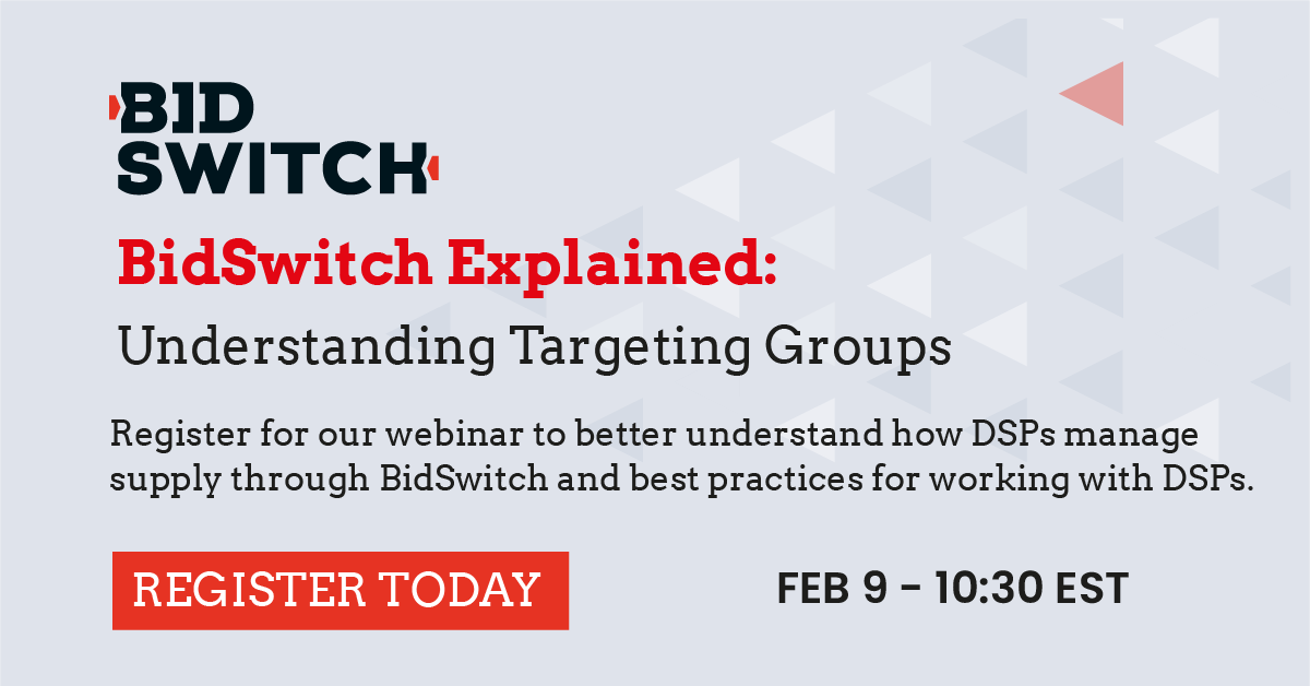 📣 #SSPs, want to get more out of your BidSwitch connection in just 30 minutes? 

Join the <a href="/BidSwitch/">BidSwitch</a> team on February 9, 10:30-11:00am EST and learn exactly how DSPs manage your supply via BidSwitch.

Spots are limited, so secure your place today: hubs.ly/Q01BlbCZ0