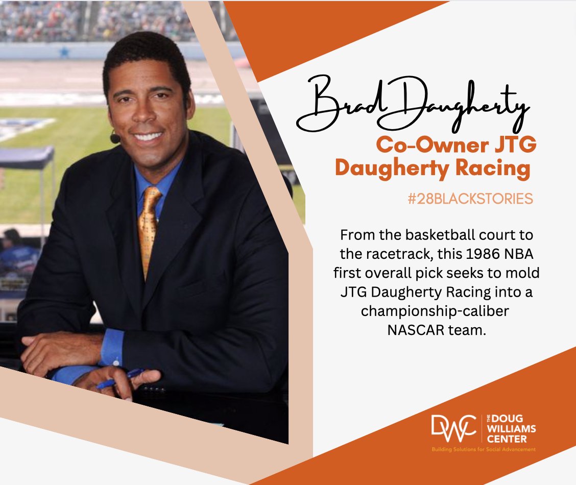 5x <a href="/NBA/">NBA</a> All-Star @BradDaugherty joined friends Jodi &amp; <a href="/TadGeschickter/">Tad Geschickter</a> as co-owner of one of the most tenured teams in the <a href="/NASCAR/">NASCAR</a> Nationwide Series. The team was renamed <a href="/JTGDaugherty/">JTG Daugherty Racing</a>, making it the only NASCAR team named for a Black person. #28BlackStories #BlackHistory365
