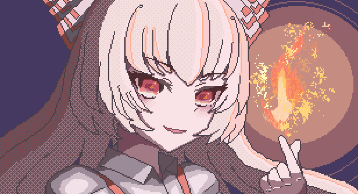 Fujiwara no Mokou 🔥 #東方Project #Pixelart #ドット絵