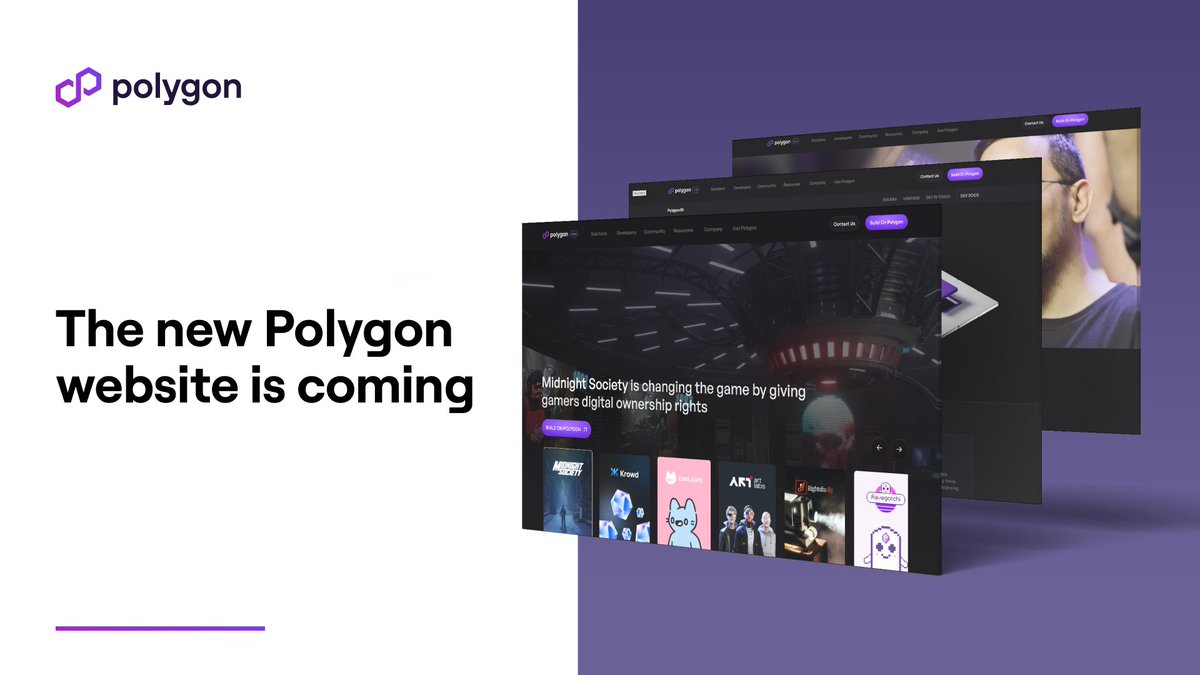 0xPolygon's tweet photo. NEW AND IMPROVED 🖥✨

A website revamp is rolling out and WE ARE EXCITED. 👏🏽 We've redesigned our site to improve the browsing experience for YOU, our community. 

Check it out: https://t.co/USeKYvN5Iv https://t.co/BMWGFNlQeh