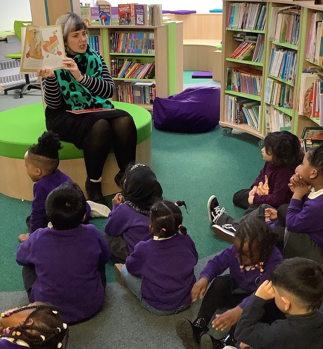 BenthalSchool's tweet photo. Our nursery class are exploring the library and settling down for a story this afternoon. We are reading The Old Woman and the Red Pumpkin by Betsy Bang. #welovereading #storytime #benthal 📚📖😊 https://t.co/5IzzjUKlfH