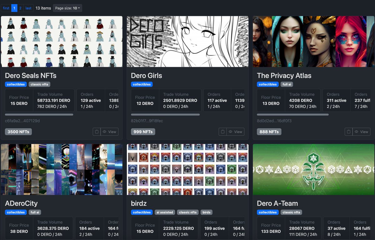Dero Degens are excited to join a booming group of #NFT projects on <a href="/DeroProject/">DERO</a> 💣

✔️ @deroseals
✔️ <a href="/Dero_Girls/">DeroGirls</a> 
✔️ <a href="/ThePrivacyAtlas/">ThePrivacyAtlas</a> 
✔️ @Aderocity 
✔️ <a href="/DeroAteam/">A-Team</a> 
✔️ <a href="/DeroDucks/">Dero Ducks - Dero Ducks Given.</a> 
✔️ <a href="/DeroAliens/">Dero Aliens NFT</a> 
✔️ @IlumaTarot 
✔️ <a href="/Zentoven_/">Zentoven</a> 
✔️ @myselfsnft 

Browse $DERO NFTs on @DERONFTs.