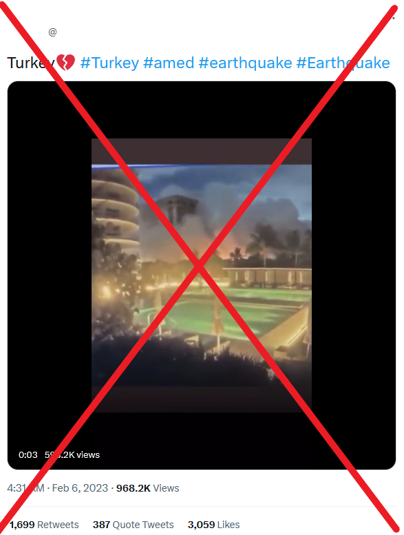 brechtcastel's tweet photo. During BREAKING events like the #earthquake in Turkey ๐น๐ท and Syria ๐ธ๐พ be wary of old footage.
650K saw this video of a collapsing building, but they have nothing to do with the recent earthquake. โ๐งต๐1/...
#OSINT ๐
#Verification ๐ฅ
#GeoLocation ๐
#HowToOSINT๐ง https://t.co/ozcLNJggUL