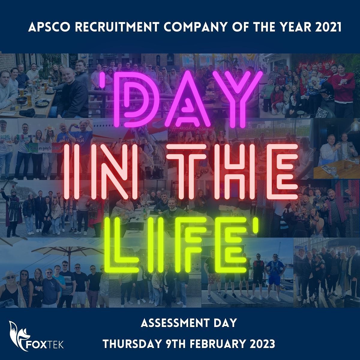 3 days until our Assessment Day ⏰

If you’re considering a career in recruitment then email talent.acquisition@foxtekrs.com for more information ✉️

There are limited spaces left❗️

#assessmentday #recruitment #bristol #bristoluni  #grad #graduate #gradjob #graduatejob #hiring