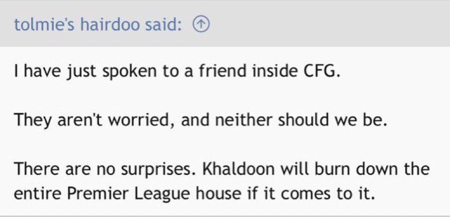 Calma. Khaldoon has got this in the bag