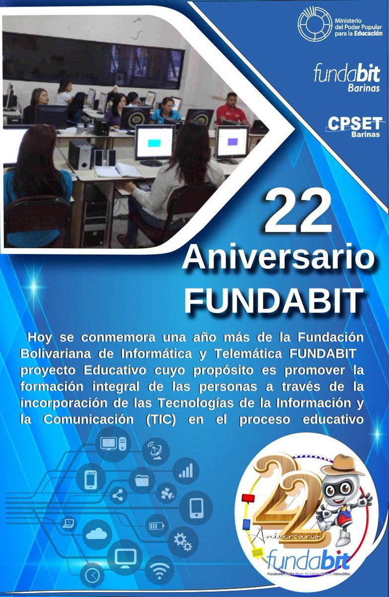 OdeOdelis's tweet photo. #06deFebrero.
FUNDABIT de Aniversario
Bendiciones para Todos, somos una Gran Familia.
Gracias Padre Celestial
#22AniversarioFundabit
#22AñosDeRevoluciónTecnológica
#SomosInnovaciónTecnológica https://t.co/ZiHffaeQny