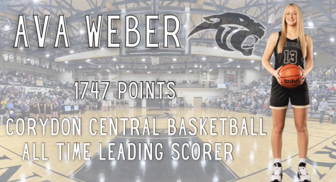 S/O to Ava Weber. Ava surpassed Lynne Johnson to become the all time leading scorer in CCHS basketball history. Ava scored her 1747th point &amp; lead the Panthers to their 18th sectional title. Ava avg 27.7 PPG during the tournament, scoring 34 in the final game. 

#PantherPride