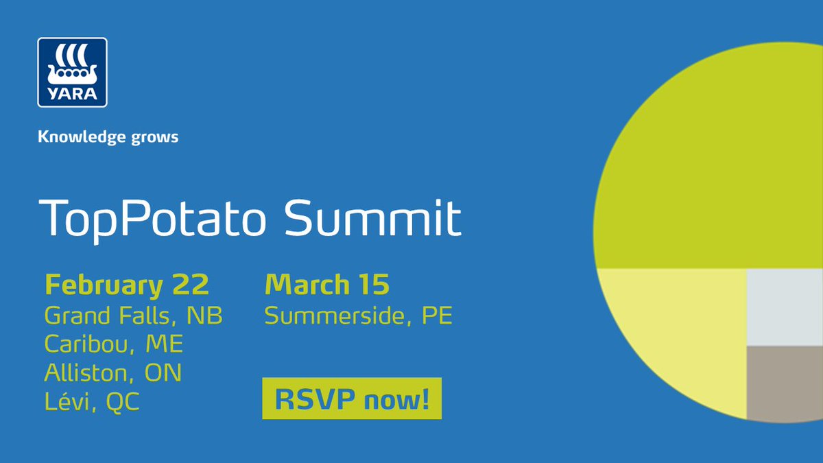 TopPotatoCanada's tweet photo. There is still time to join us for the #TopPotato Summit!
February 22 in Grand Falls, NB, Caribou, ME, Alliston, ON, or Lévi, QC.
March 15 in Summerside, PEI.
RSVP is required!
RSVP now: https://t.co/vm2p3CYNFK
@EjMcMillan @meyeluca725 @TeeJayAg @shawn_mciver @CivilNody https://t.co/eWPvRMkaqC