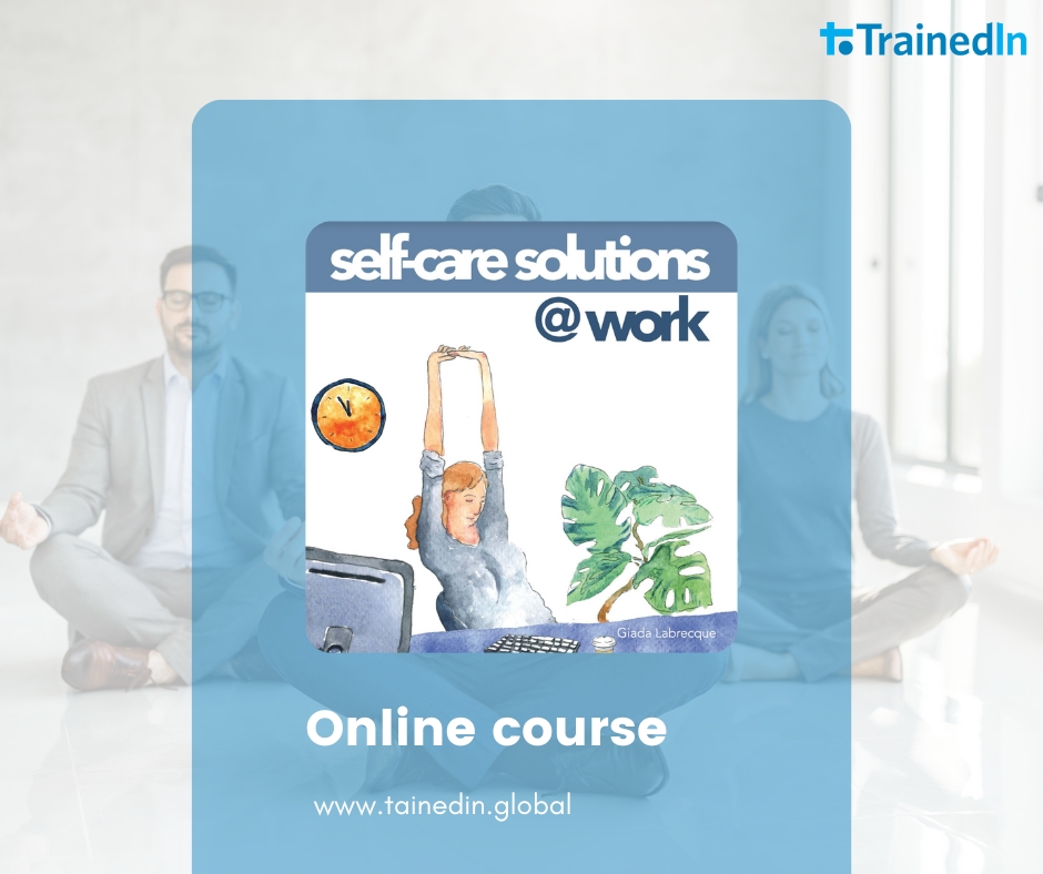TrainedInGlobal's tweet photo. Take control of your well-being at work with our Self Care Solution Online Course! Learn practical tips and strategies to prioritise self-care and boost your productivity and happiness. 💆♀️ #SelfCare #WorkLifeBalance #OnlineLearning #LMS #Efficiency #LearningEmpowered #TrainedIn https://t.co/T5YMdxhPQf